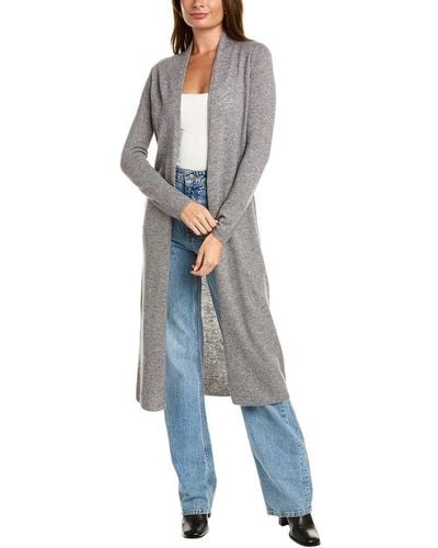 Sofiacashmere Extra Long Wool & Cashmere-blend Duster - Blue