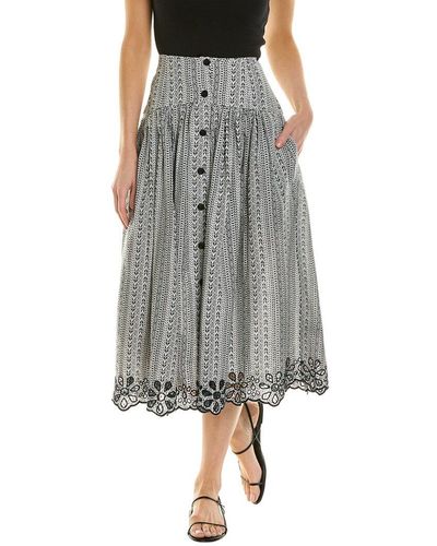 Joie Brixerly Linen-blend Skirt - Grey