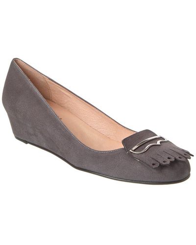 French Sole Evolve Suede Wedge Pump - Gray