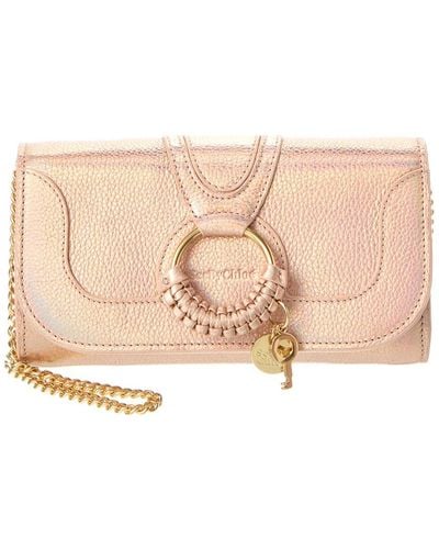 See By Chloé Hana Leather Wallet On Chain - Natural
