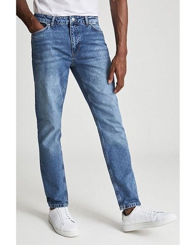 Reiss Quay Washed Tapered Slim Jean - Blue