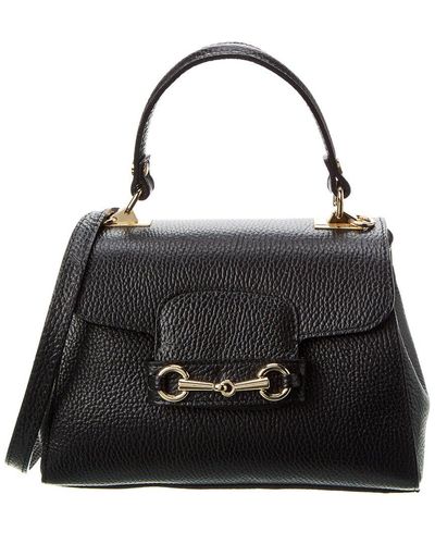 Persaman New York Valeria Leather Top Handle Bag - Black