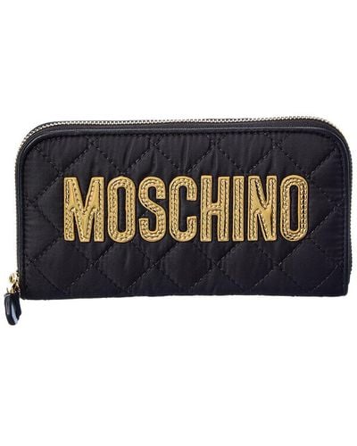 Moschino Logo Zip Around Wallet - Black