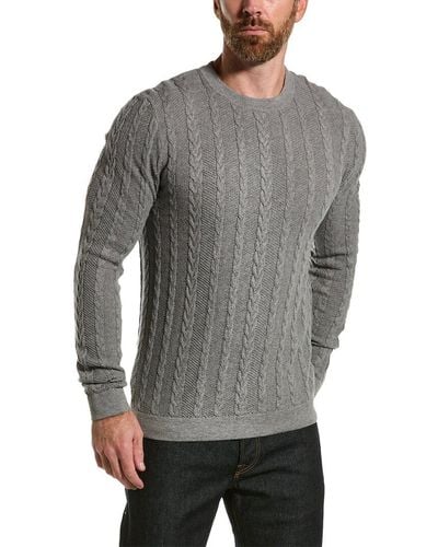 Loft 604 Cable Crewneck Sweater - Gray