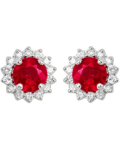 Diana M. Jewels 14k 0.13 Ct. Tw. Diamond Earrings - Red