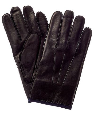 Portolano 2b Cashmere-lined Leather Gloves - Blue