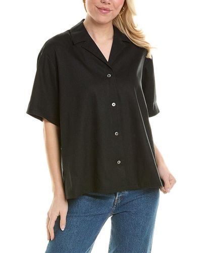 Rebecca Taylor Linen-blend Cabana Shirt - Black