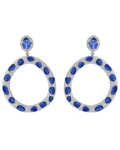 Diana M. Jewels Fine Jewelry 18k 33.40 Ct. Tw. Diamond & Sapphire Earrings - Blue