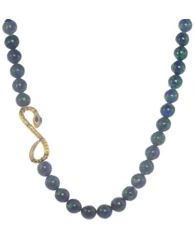 Rachel Reinhardt Jewelry Azurite Cz Snake Necklace - Blue