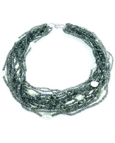 Arthur Marder Fine Jewelry Silver 11mm Pearl Necklace - Green
