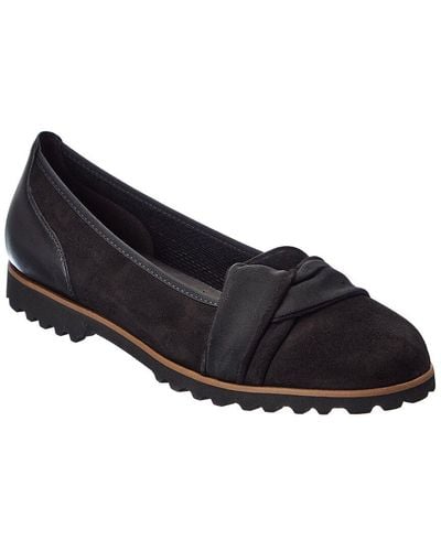 Gabor Shoes Suede Flat - Black