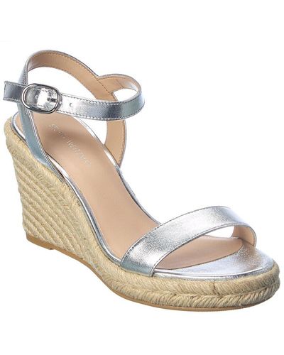 Stuart Weitzman Teddi Leather Wedge Sandal - Metallic