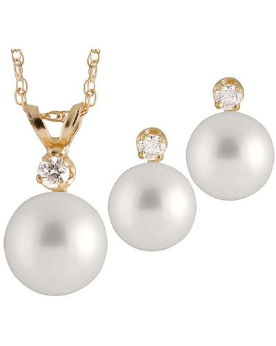 Splendid 14k 0.15 Ct. Tw. Diamond Jewellery Set - White