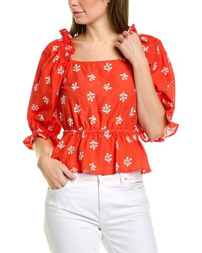 Cece By Cynthia Steffe Off-the-shoulder Blouse - Red