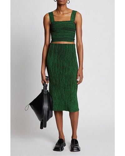 Proenza Schouler Melange Knit Midi Skirt - Green