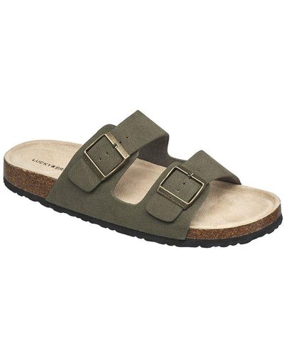 Lucky Brand Blanc Double Strap Suede Sandal - Green