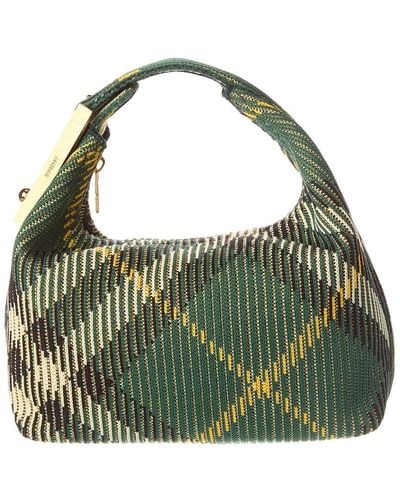 Burberry Peg Mini Check Shoulder Bag - Green