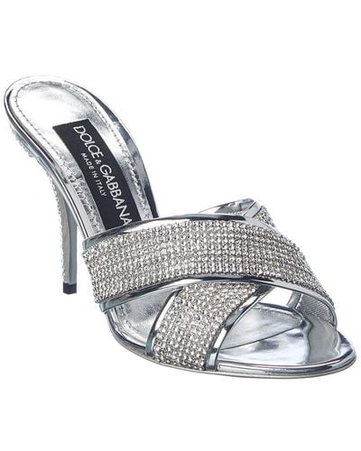 Dolce & Gabbana Crystal Mesh Sandal - Gray