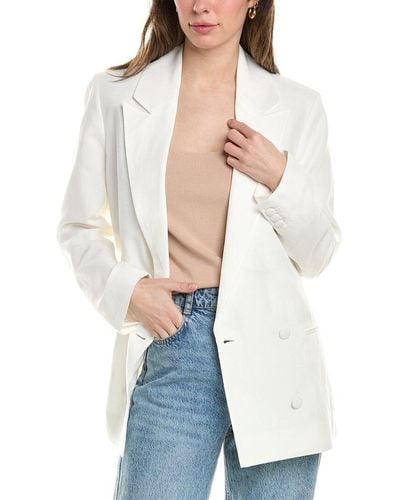 AllSaints Petra Linen-blend Blazer - White