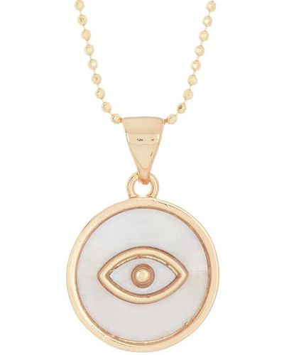 Adornia 14k Over Silver Evil Eye Necklace - White