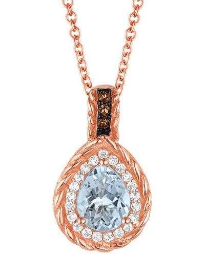 Le Vian Le Vian 14k Rose Gold 1.43 Ct. Tw. Gemstone Necklace - White