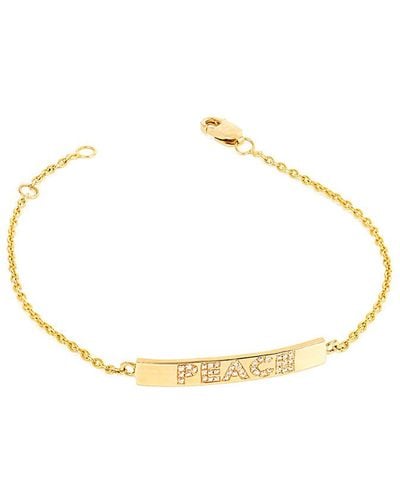 Ariana Rabbani 14k 0.25 Ct. Tw. Diamond Peace Small Bar Bracelet - Metallic