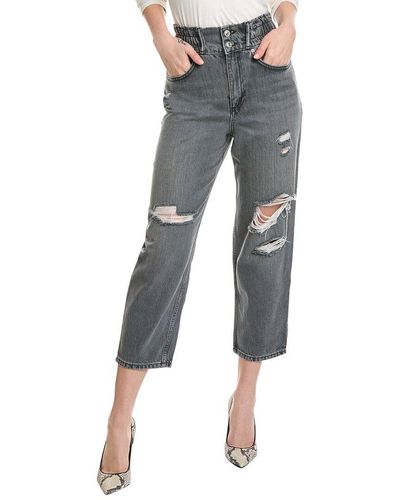AllSaints Hailey Washed Gray Baggy Crop Jean - Blue