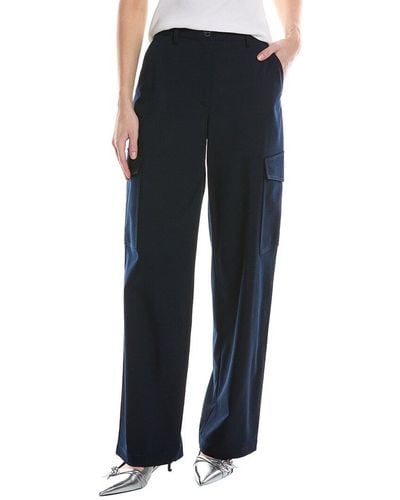 Theory Relaxed Straight Wool-blend Cargo Pant - Blue