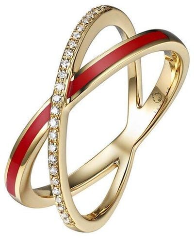 Diana M. Jewels Fine Jewellery 14k 0.06 Ct. Tw. Diamond Enamel Half-eternity Ring - White