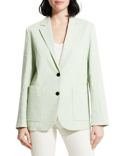 Theory Linen-blend Jacket - White