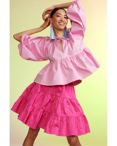 Cynthia Rowley Marrakesh Tiered Skirt - Pink