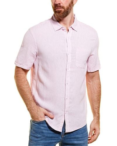 Magaschoni Linen-blend Woven Shirt - Pink