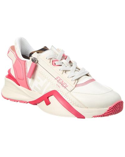 Fendi Flow Ff & Leather Sneaker - Pink
