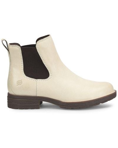 Born Cove Leather Booties - White