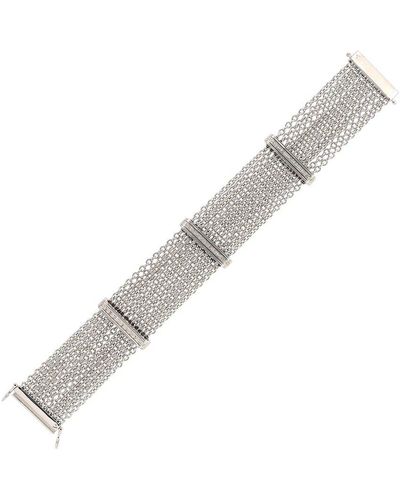 Diamond Select Cuts Silver & Steel 0.11 Ct. Tw. Diamond Bar Bracelet - White