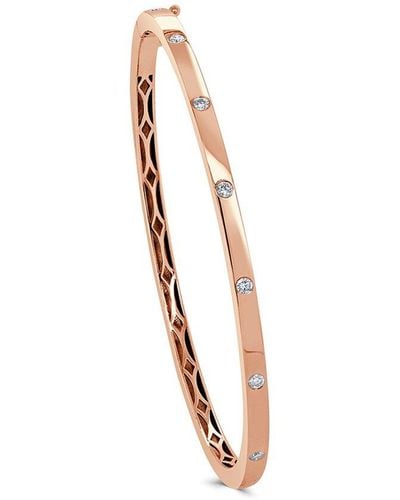 Sabrina Designs 14k Rose Gold 0.25 Ct. Tw. Diamond Bangle Bracelet - White