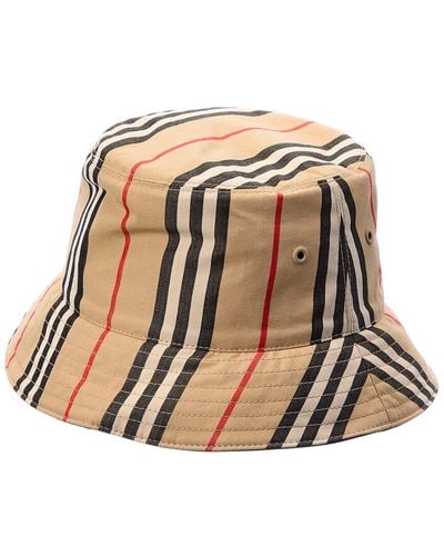 Burberry Icon Stripe Bucket Hat - Natural