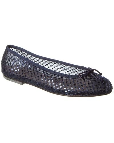 French Sole Pearl Sequin Flat - Blue