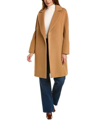 Cinzia Rocca Wool & Cashmere-blend Wrap Coat - Natural