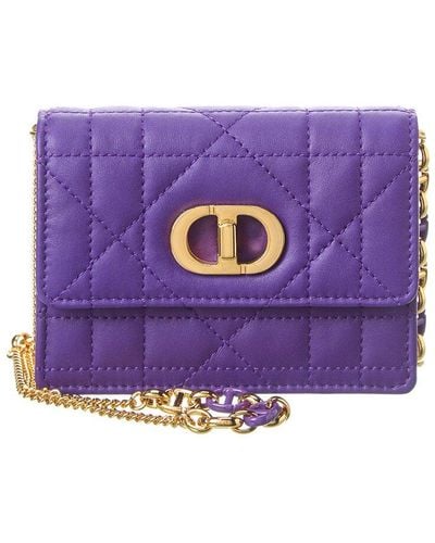 Dior Caro Leather Mini Bag - Purple