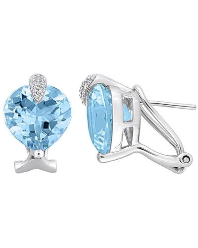 Rina Limor 14k 18.10 Ct. Tw. Diamond & Sky Blue Topaz Earrings