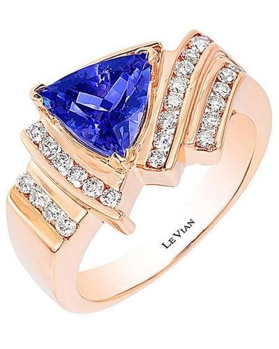 Le Vian Le Vian 14k Rose Gold 1.81 Ct. Tw. Diamond & Tanzanite Ring - Blue