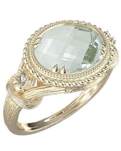 I. REISS 14k 2.55 Ct. Tw. Diamond & Green Amethyst Ring - White