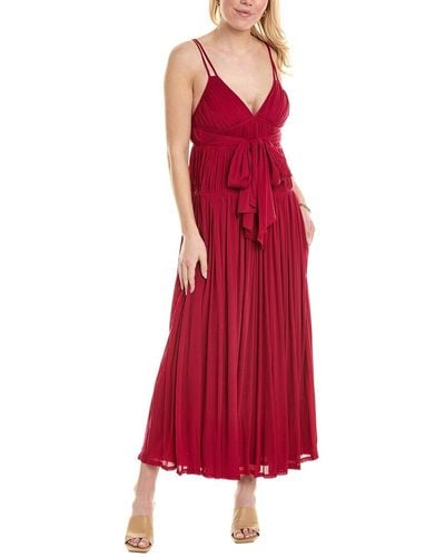 Rebecca Taylor Ruched Maxi Dress - Red