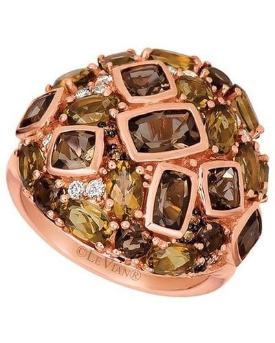 Le Vian Le Vian 14k Rose Gold 4.77 Ct. Tw. Diamond & Chocolate Quartz Ring - Metallic