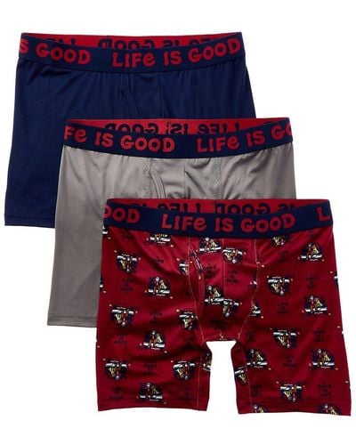 Life Is Good. 3pk Super Soft Boxer Brief - Red
