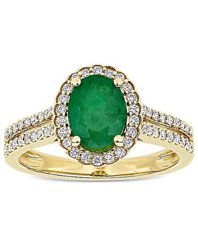 Rina Limor 14k 1.54 Ct. Tw. Diamond & Emerald Ring - Green