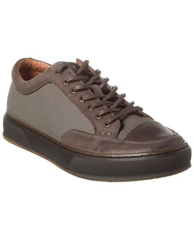 Frye Hoyt Low Lace Canvas & Leather Trainer - Brown