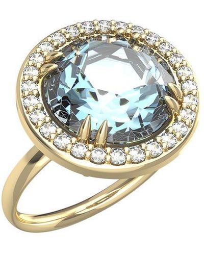 I. REISS 14k 4.45 Ct. Tw. Diamond & Blue Topaz Cocktail Ring