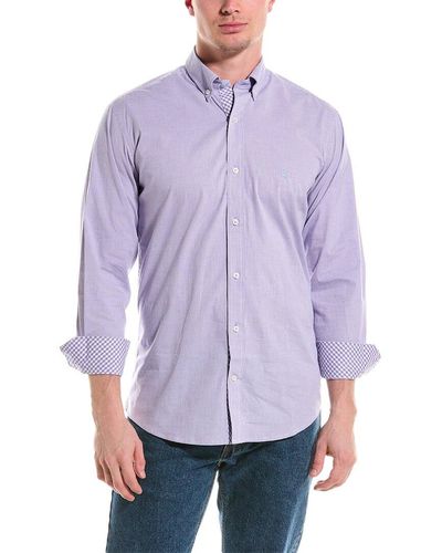 Tailorbyrd Gingham Stretch Shirt - Purple